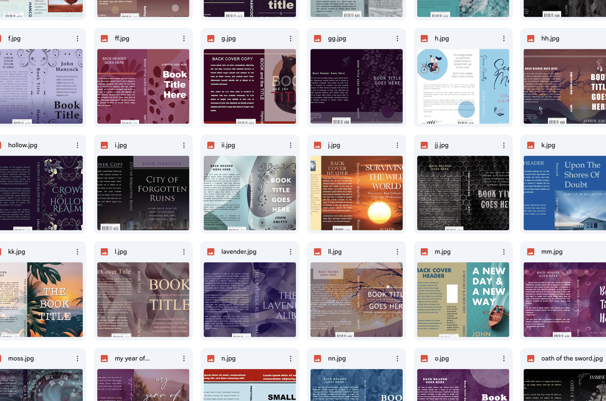 book cover templates